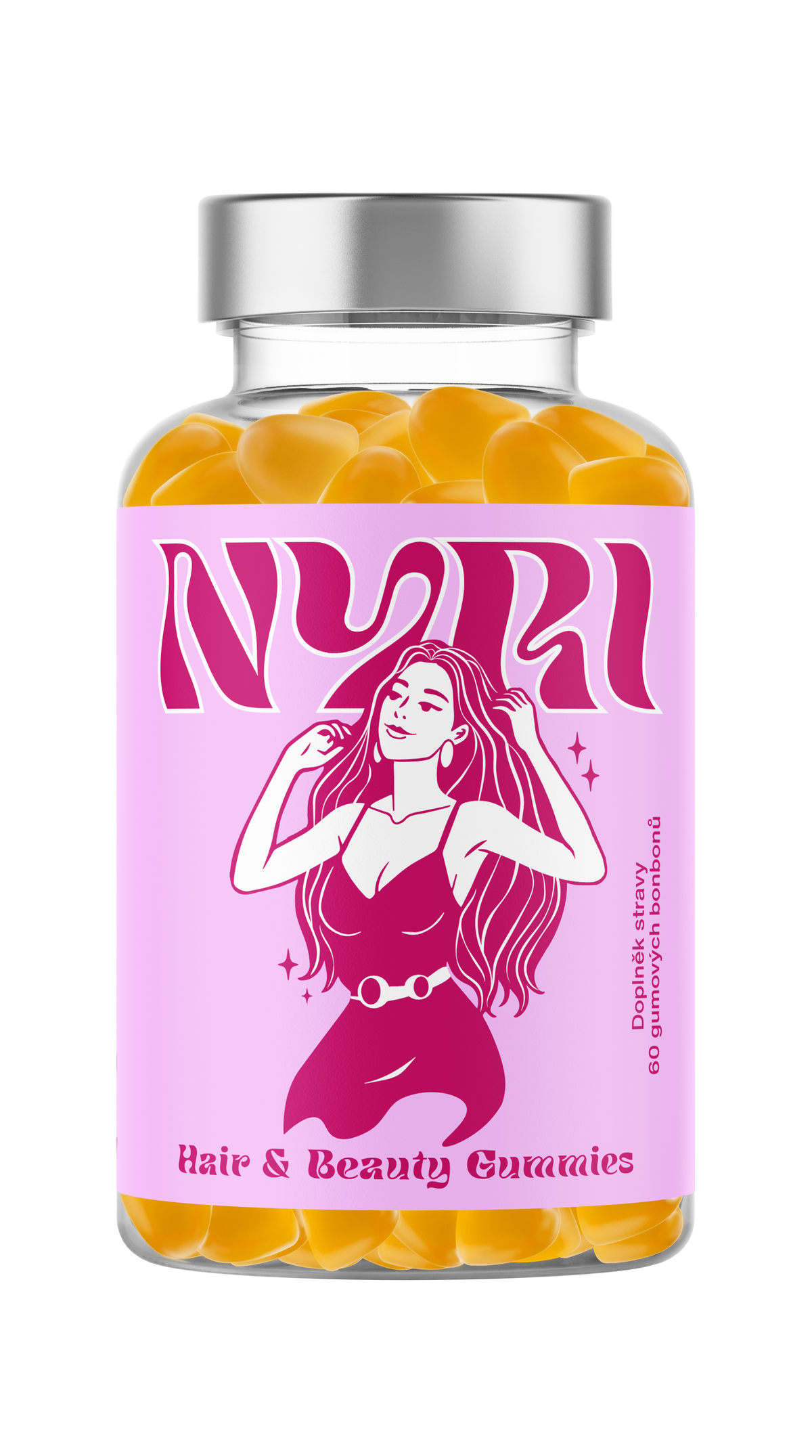 Hair & Beauty Gummies NYRI – doplněk stravy s biotinem, zinkem a selenem, 60 gumových bonbonů