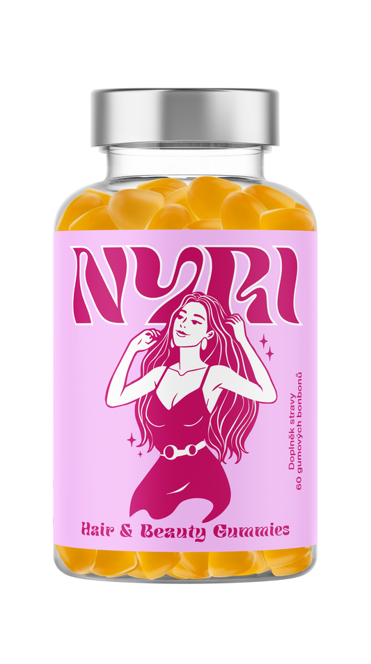 Hair & Beauty Gummies NYRI – doplněk stravy s biotinem, zinkem a selenem, 60 gumových bonbonů