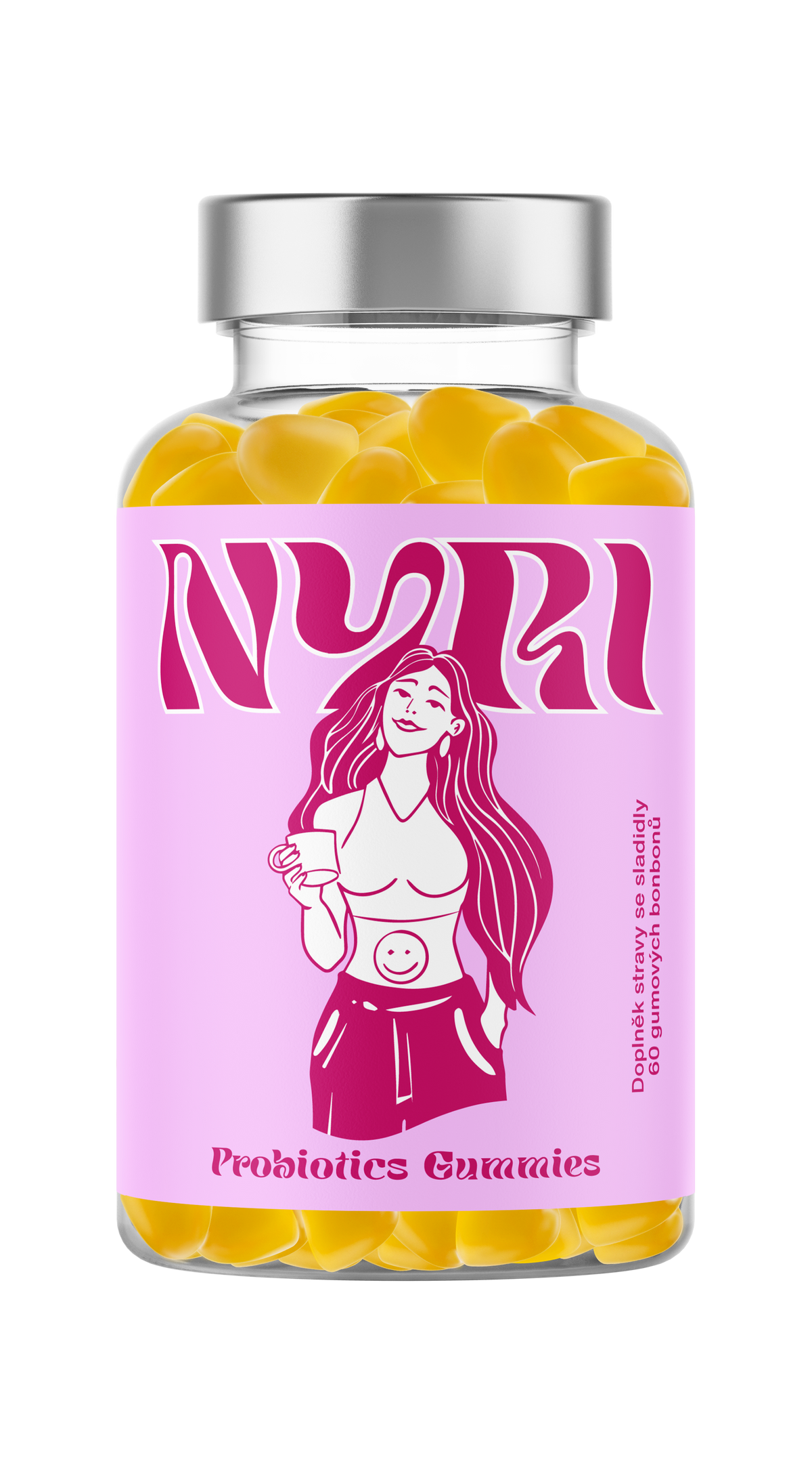 Probiotics Gummies NYRI – doplněk stravy s probiotickými kulturami a vitamíny, 60 gumových bonbonů