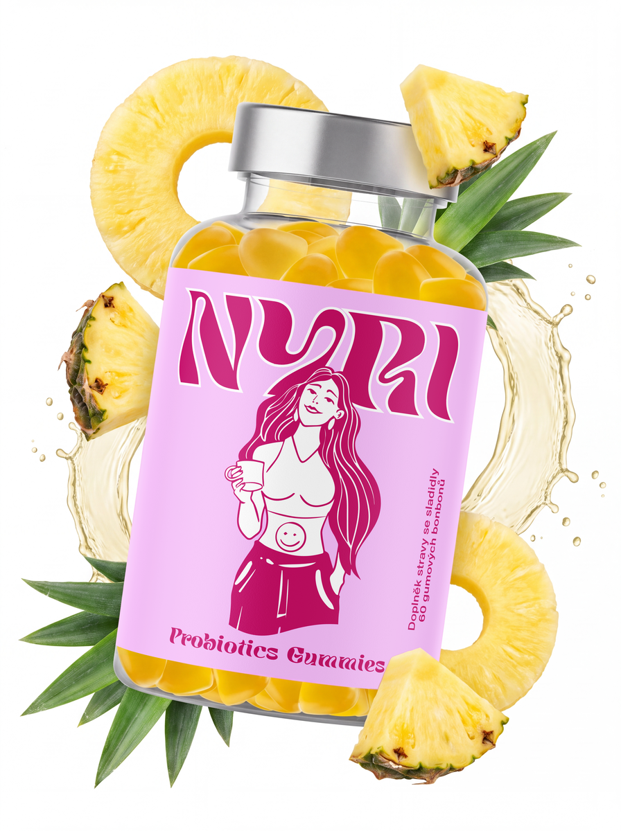 Probiotics Gummies NYRI – doplněk stravy s probiotickými kulturami a vitamíny, 60 gumových bonbonů – foto 2