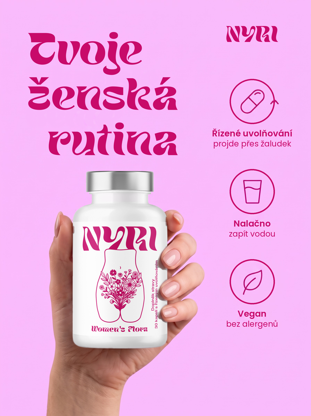 Ruka drží NYRI Women’s Flora – přehled složení
